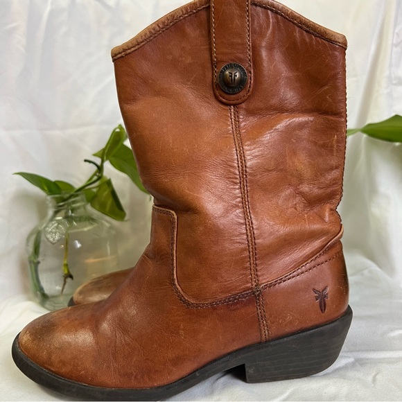 FRYE Melissa Button Rodeo Western Cowboy Leather Boots 13Y Youth Kids Boys Girls - Picture 6 of 14